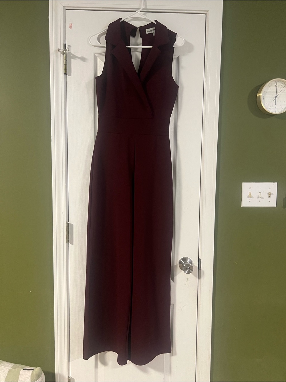 Burgundy Wide-Leg Romper Size M